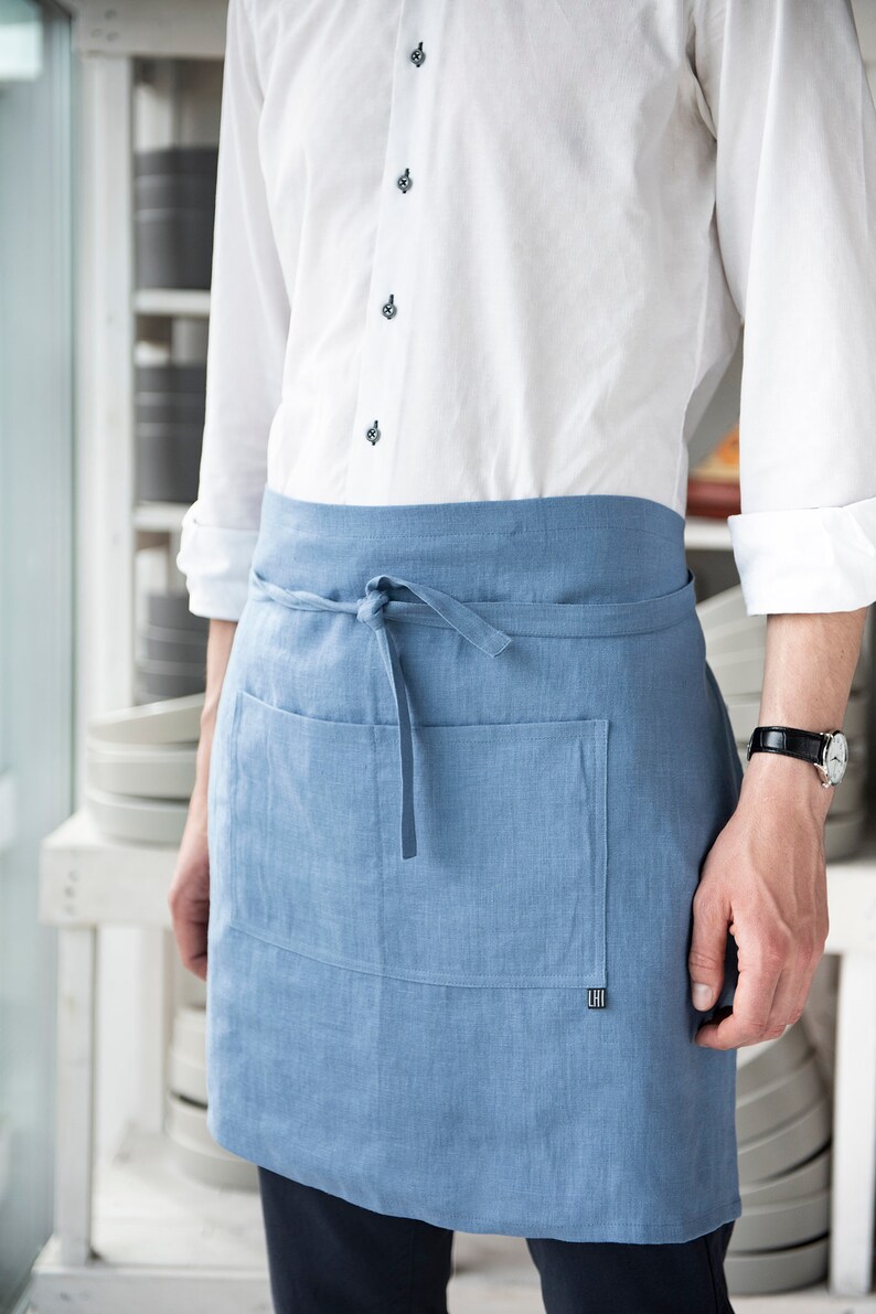 Linen apron set 2 half aprons Women's linen apron Etsy