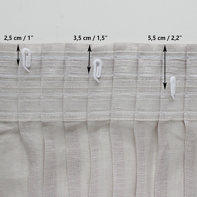 Sheer linen curtains Pencil pleat curtain panels Lightweight Etsy