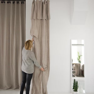 Drop cloth linen curtains, Linen window curtains, 1 window curtain panel in various colors, Custom curtains, Living room curtains image 2