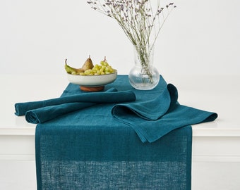 Handmade table runner, 30 colors, Natural linen table runners by Lovely Home Idea