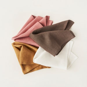 Serviettes en lin naturel, serviettes de table en lin, serviettes en tissu, ensemble de serviettes de table, serviettes de table simples, serviettes de table en lin, serviettes en tissu