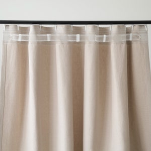 Linen curtains with blackout for bedroom Curtain panels for Living room Custom window curtains with tape for rings suitable for tracks image 8