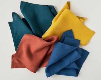 Handmade linen napkins Set of table napkins, 30 colors, Natural linen table napkin set by Lovely Home Idea