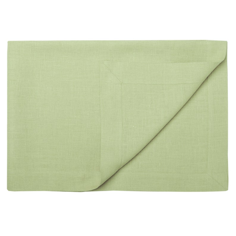 Linen tablecloth Pale olive, Custom color linen tablecloths in various sizes, Square or rectange table cloth, Natural table decor image 2