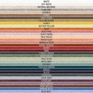 Linen fabric samples set, 34 soft linen color samples included, Medium weight linen fabrics by Lovely Home Idea