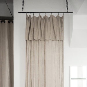 Drop cloth linen curtains, Linen window curtains, 1 window curtain panel in various colors, Custom curtains, Living room curtains image 1