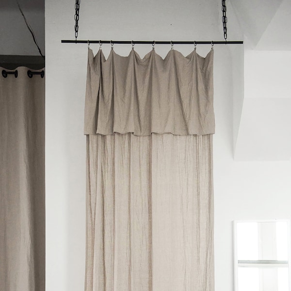 Drop cloth linen curtains, Linen window curtains, 1 window curtain panel in various colors, Custom curtains, Living room curtains