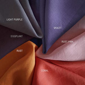 Linen fabric by the yard, Violet purple linen fabric, Natural fabrics for clothing, tablecloths, curtains, home decor, bedding, diy, crafts