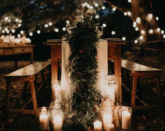 Coureur de table en lin naturel, 30 couleurs, Coureur de table de mariage, Coureur de table long, Coureurs de table personnalisés, Coureur de table en lin blanc