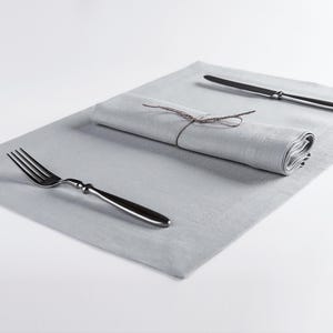 Natural napkins and placemats, Linen table napkin set, Linen placemat set, Gift for table decor, Cloth napkins, Fabric placemats