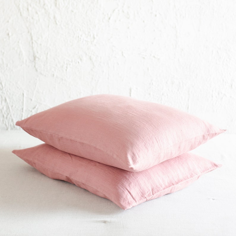 Dusty Rose Linen Pillowcase Dusty Rose Linen Pillowcases With Etsy