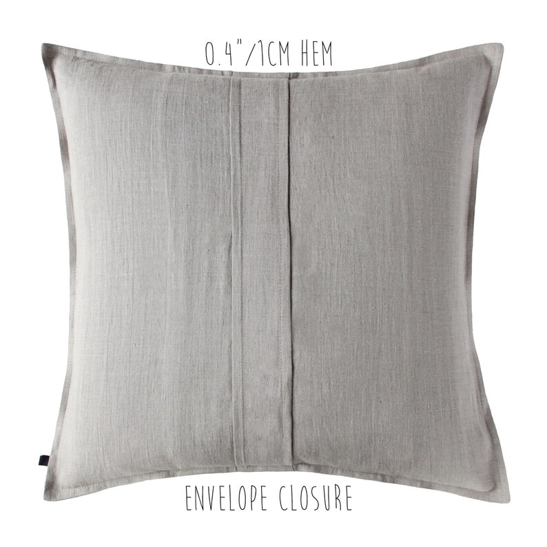 Natural linen pillow cover, Custom linen pillows, Lumbar pillow covers, Square custom size cushions, Custom color linen decorative pillow image 7