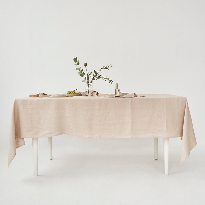 Custom linen tablecloth in various sizes, Square round or rectangle tablecloths, Large table cloths handmade from soft linen fabric image 9