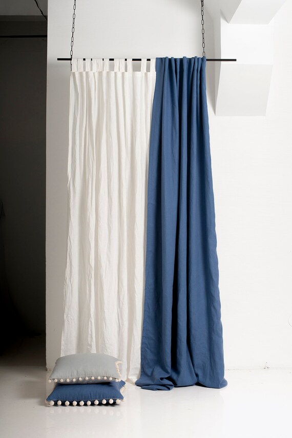 Linen Back Tab Curtains 1 Curtain Panel Handmade Australia Linen Back Tab Curtains 1 Curtain, Tab Top Blackout Curtains Australia