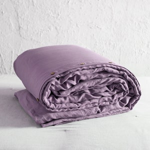 Natural linen duvet cover, Purple duvet covers in various colors, Soft linen bedding by Lovely Home Idea image 2