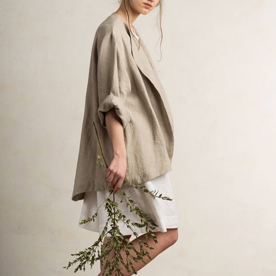 Natural Linen Jacket Linen Jacket for Women Custom Linen Womens Clothing Linen Cardigan Long Linen Coat Linen Jacket Women Etsy Hong Kong