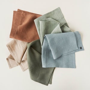 Linen table napkin set, Handmade cloth napkin set by Lovely Home Idea, Natural napkins for table