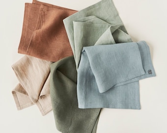 Linen table napkin set 30 colors available, Handmade cloth napkin set by Lovely Home Idea