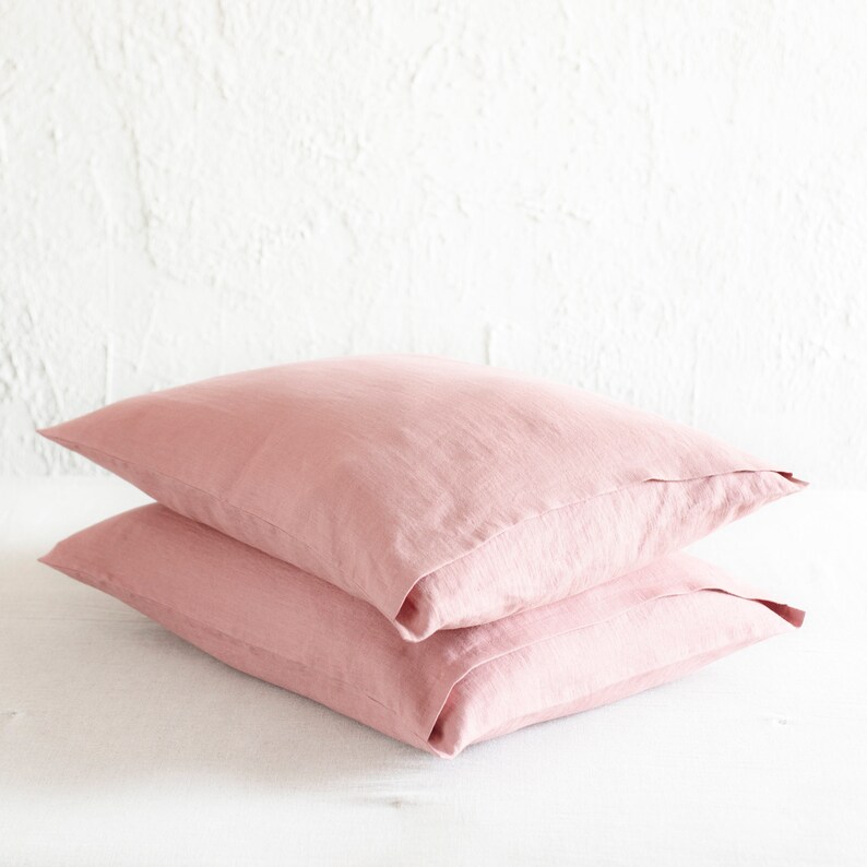 Dusty Rose Linen Pillowcase Dusty Rose Linen Pillowcases With Etsy