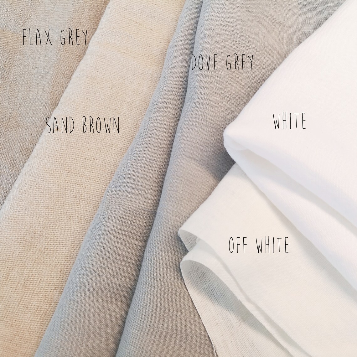 Off white linen fabric by the yard Pure linen fabric yardage Etsy