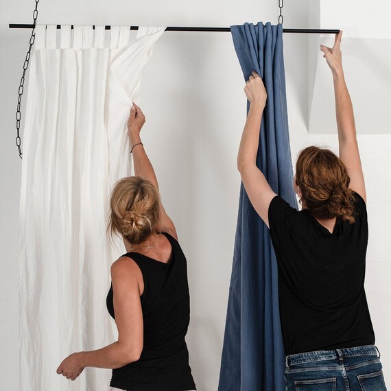 Linen Window Curtains 1 Tab Top Curtain Panel Custom Australia Linen Window Curtains 1 Tab Top Curtain, Tab Top Blackout Curtains Australia