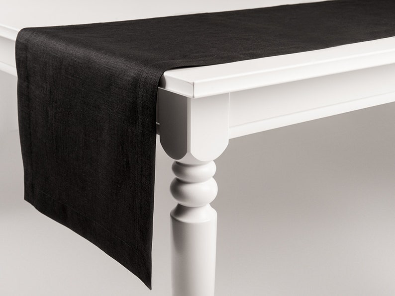 Black Table Runner Black Linen Table Runners Etsy