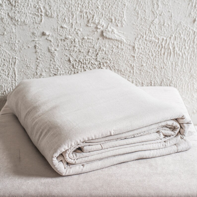 Natural Linen Blanket or Bedspread King Queen Double Twin or Etsy