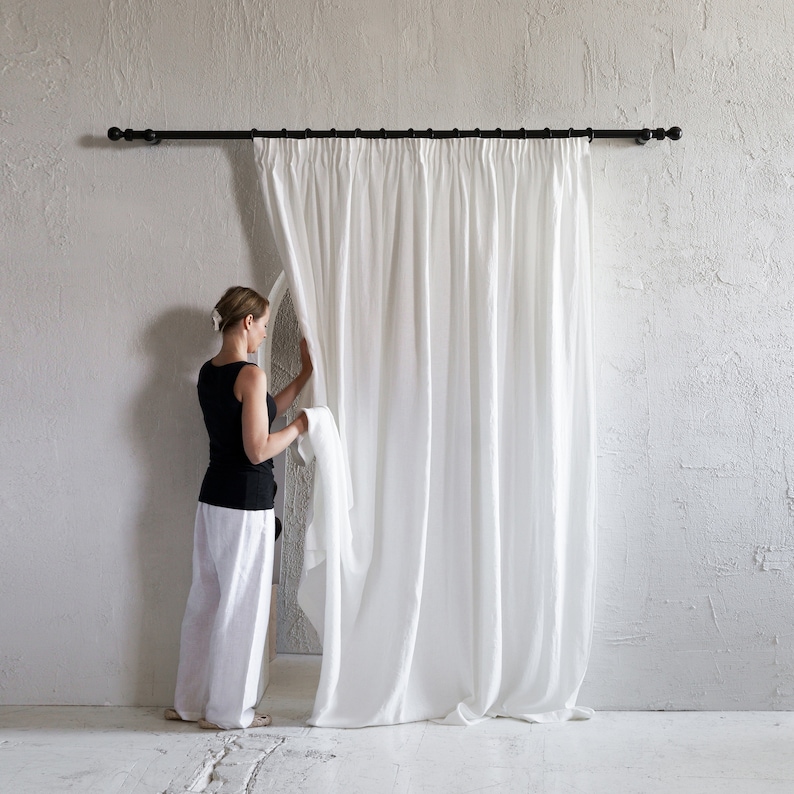 Handmade linen curtains, Pencil pleat window curtains, Blackout curtains, Custom window treatments by Lovely Home Idea image 1