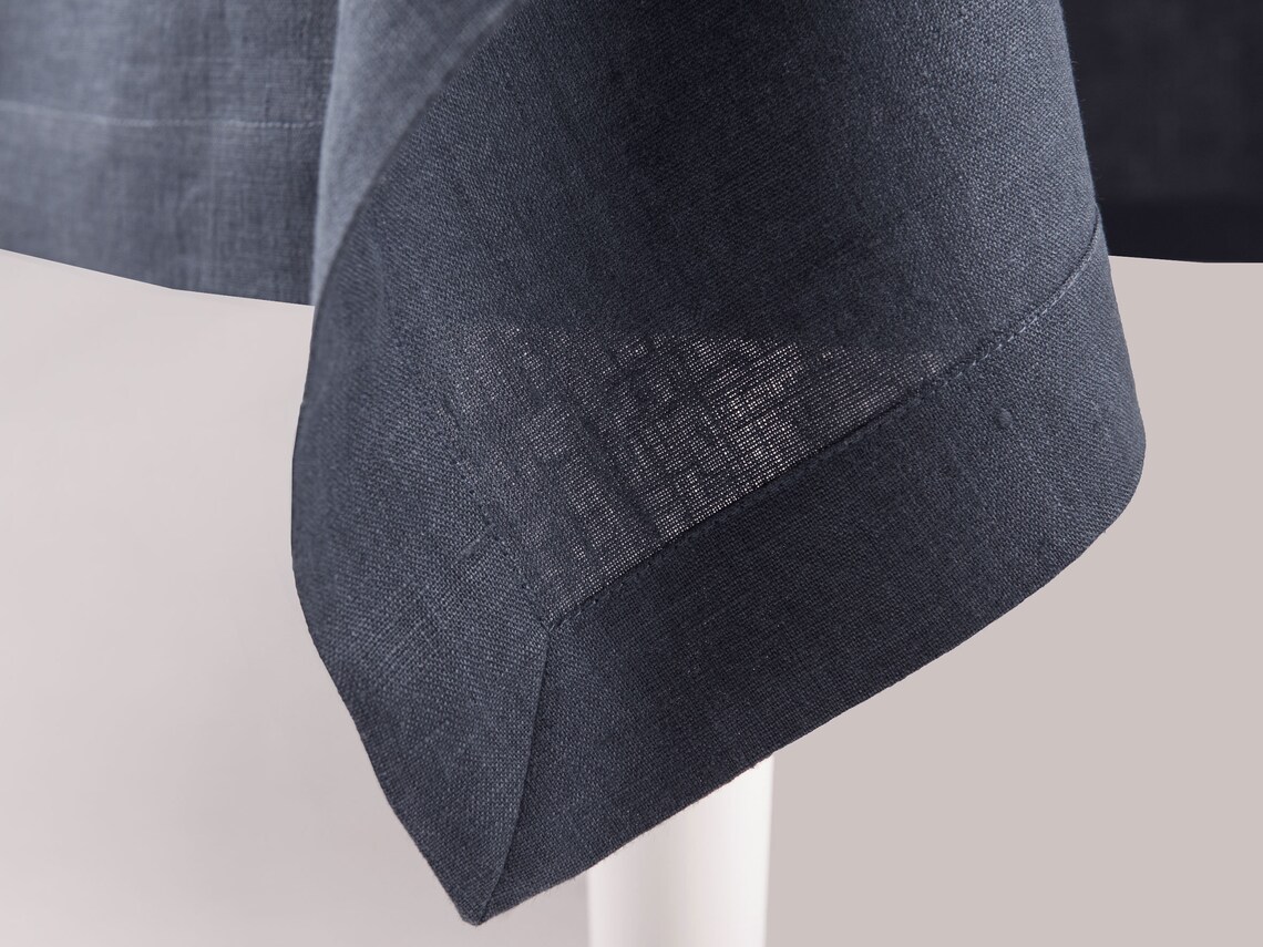 Table runner Charcoal Linen table runner Dark grey Custom Etsy