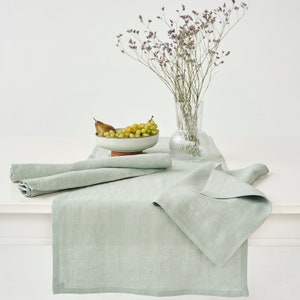 Natural linen table runner, Custom color table runners by Lovely Home Idea, Sustainable table linens image 3