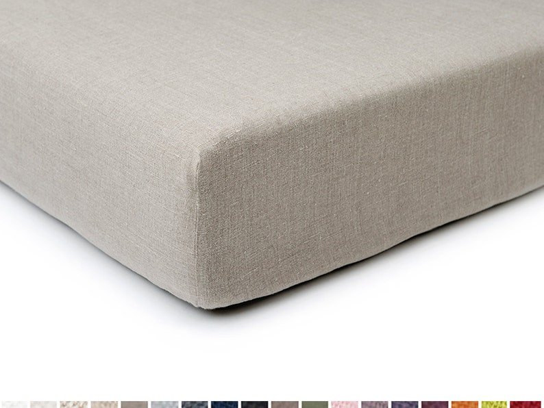 Linen Crib Fitted Sheet Crib Sheets Custom Color Baby Etsy