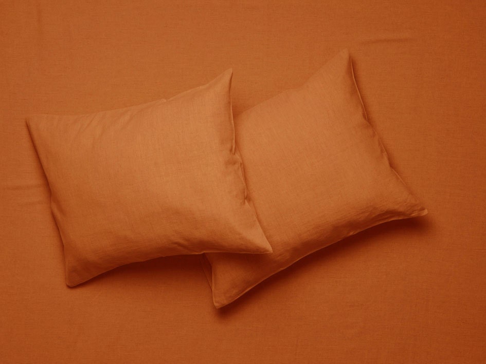 Rust linen bedding set Linen sheet set Flat fitted sheets & Etsy