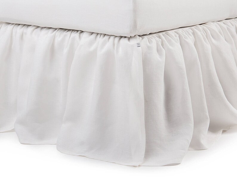 Linen Dust Ruffle Queen 16 Colors Bed Skirts Image 0