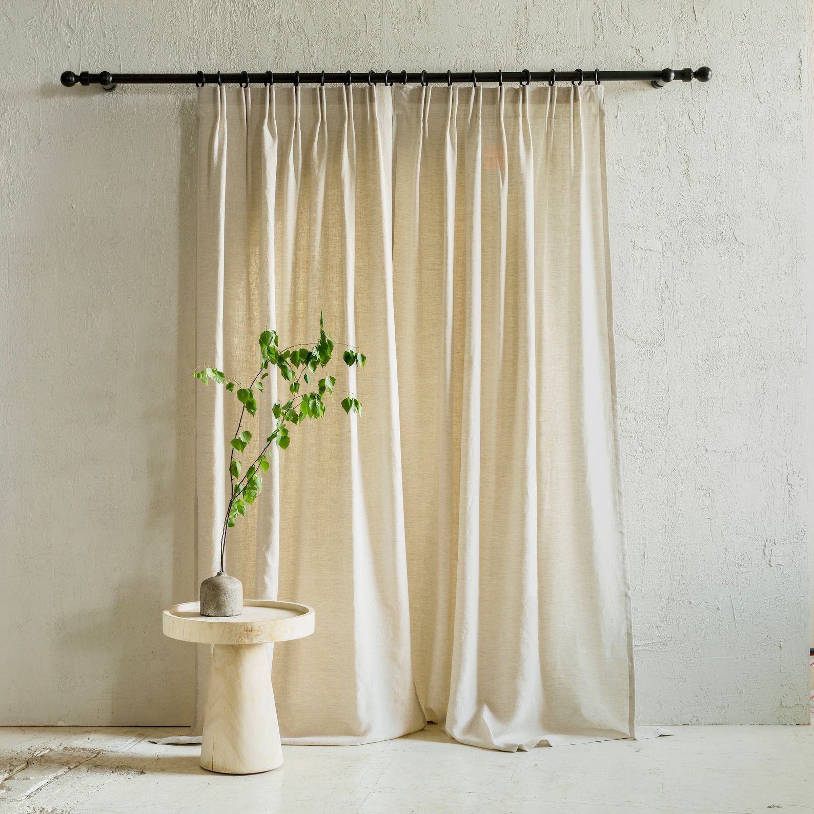 Custom Linen Curtains Double Pleat Curtains 30 Colors Etsy