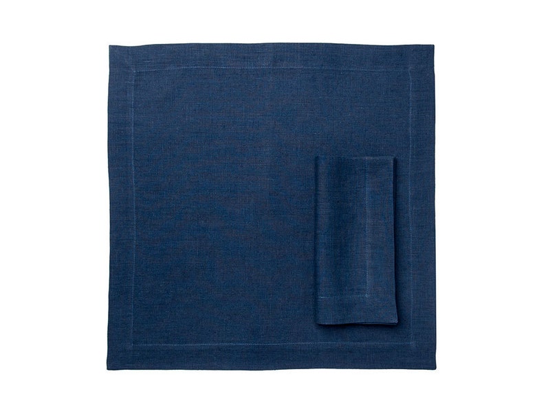 Indigo table napkins or indigo linen placemats Set of Six Etsy