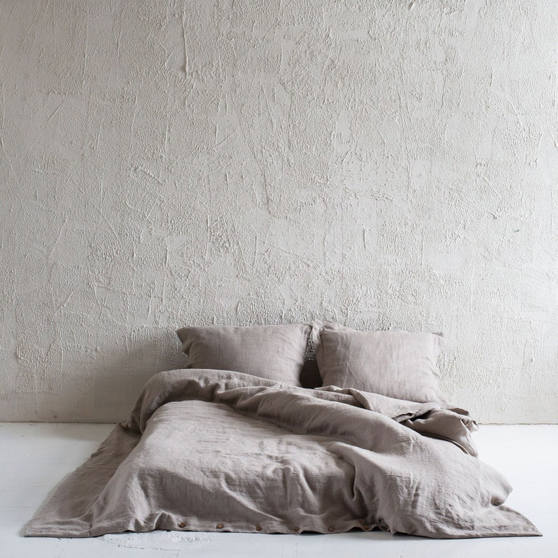Natural Linen Duvet Cover Soft Covers Custom Bedding Queen King Full