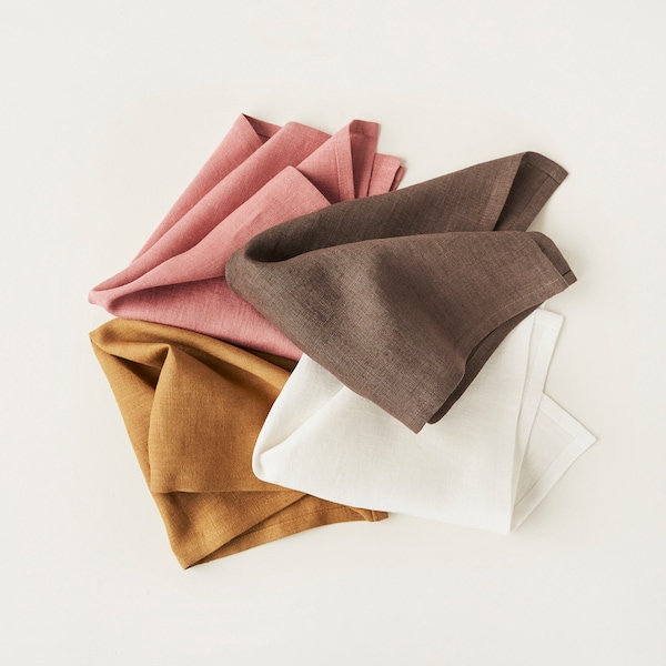 Linen table napkin set, 30 colors, Handmade linen napkins by Lovely Home Idea