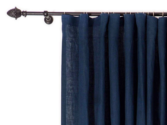 Linen Window Drapes 16 Colors Ripple Fold Wave Curtains Etsy