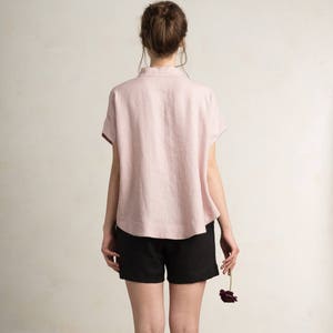 Linen shirt for women, 30 colors, Dusty rose summer shirt, Natural linen clothes image 5