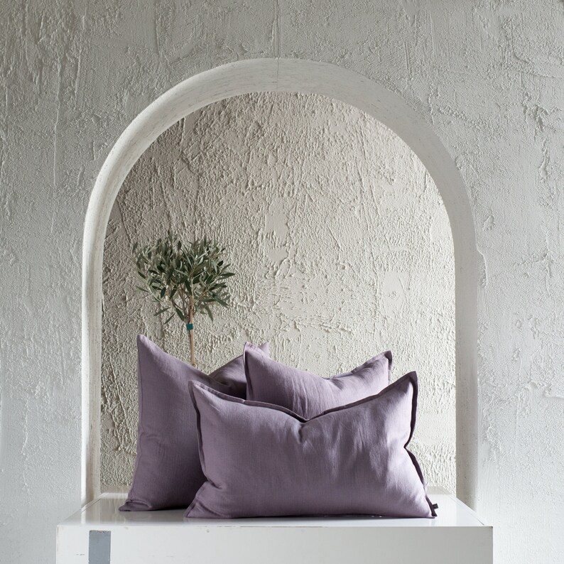 Linen throw pillow cover Knife edge pillow covers with zipper Etsy