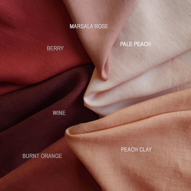 Linen fabric samples set, 39 soft linen color samples included, Medium weight linen fabrics by Lovely Home Idea image 2