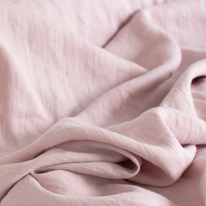 Dusty rose linen fabric by the yard, Light pink linen fabric, Pastel fabric for clothing, Linen fabric for dresses, Natural fabric by meter