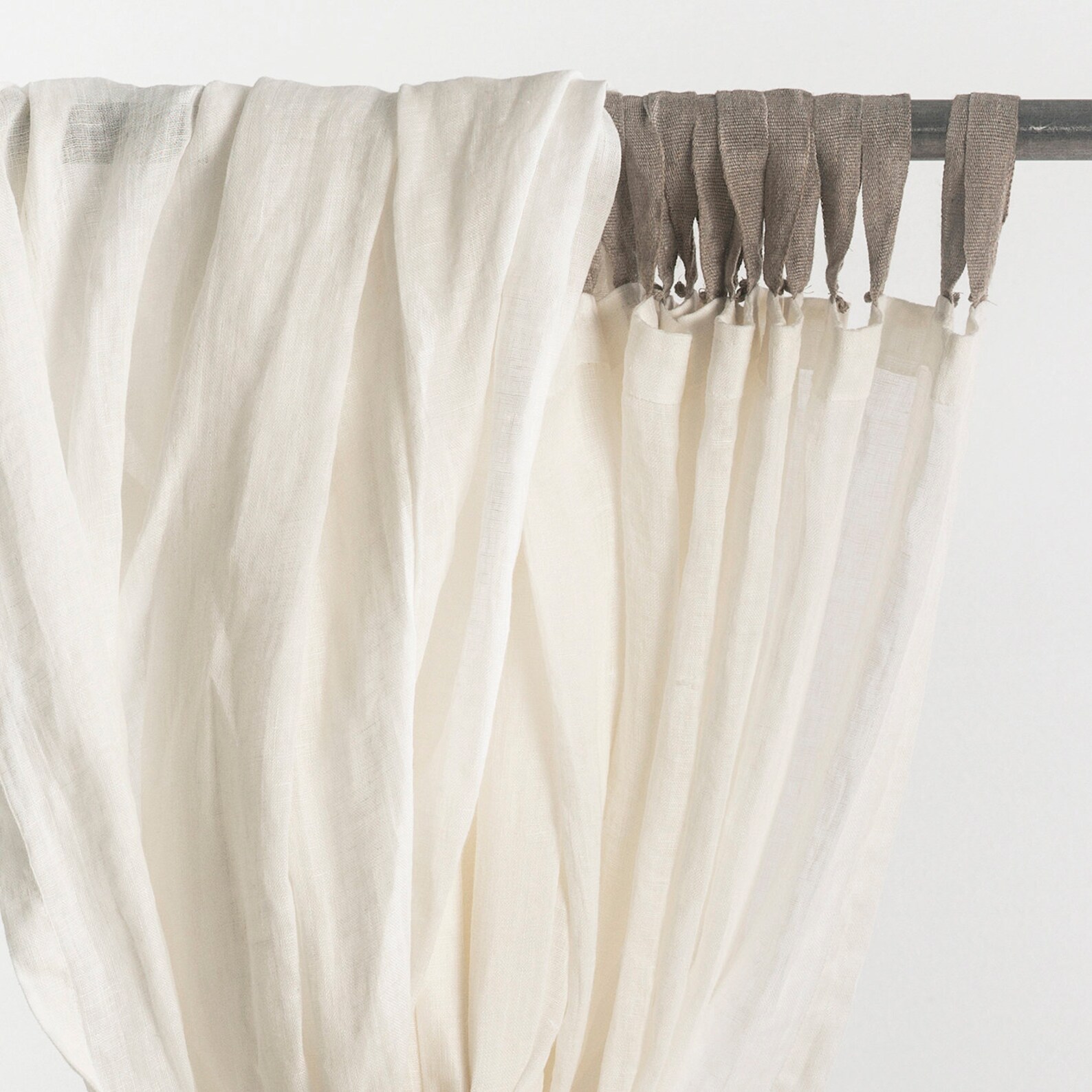 Tab top curtains Sheer linen curtains with tabs Linen window Etsy