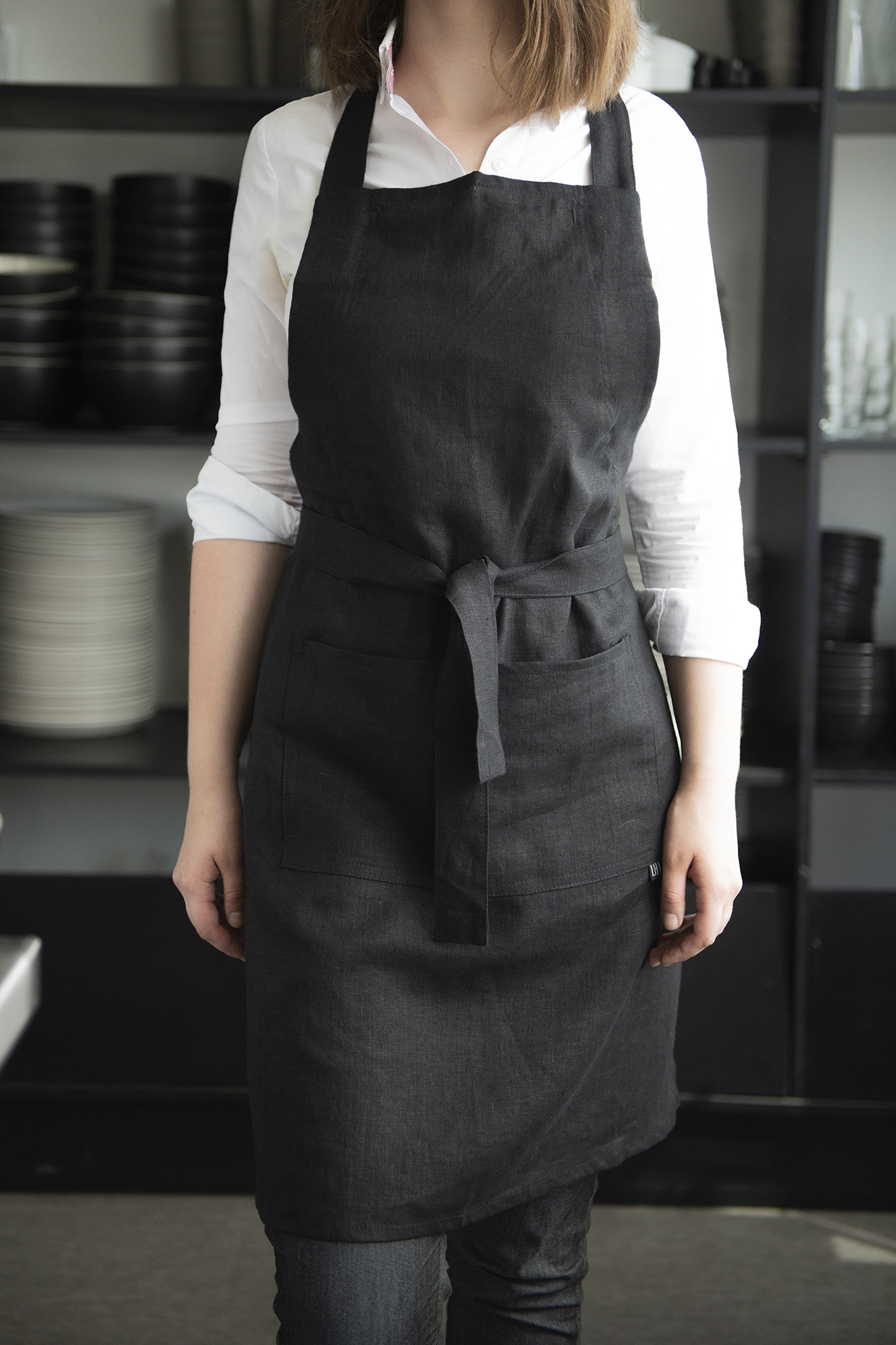 Full Linen Apron 30 Colors Linen Aprons With Pockets Linen Etsy