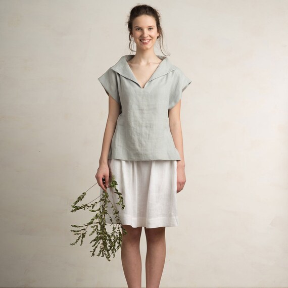 Linen Blouse Women 30 Colors Linen Top 