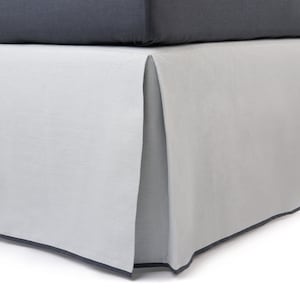 Linen bed skirt with trim, Box pleat bed skirts Tailored bedskirt, Natural bed skirt King, Queen, Twin, Full, Double, Single, Super King