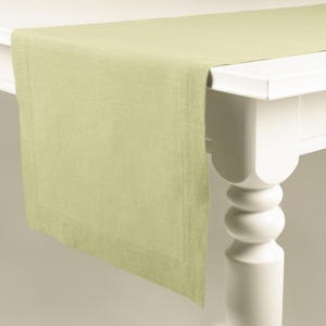 Pale Olive Table Runner, Custom Linen Table Runners, Size Long to Short