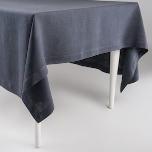 Grey linen tablecloth in various sizes, Square, rectangular tablecloths, Handmade charcoal linen tablecloth, Custom size table linens