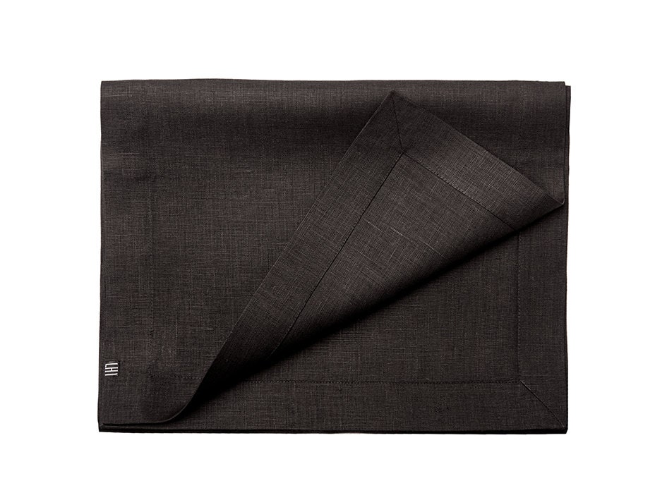 Black Table Runner Black Linen Table Runners Etsy