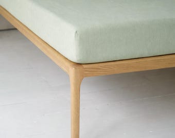 Spice Mint Linen Fitted Sheet, Soft Flax Bedding, Custom Sizes, Green Linen Sheets